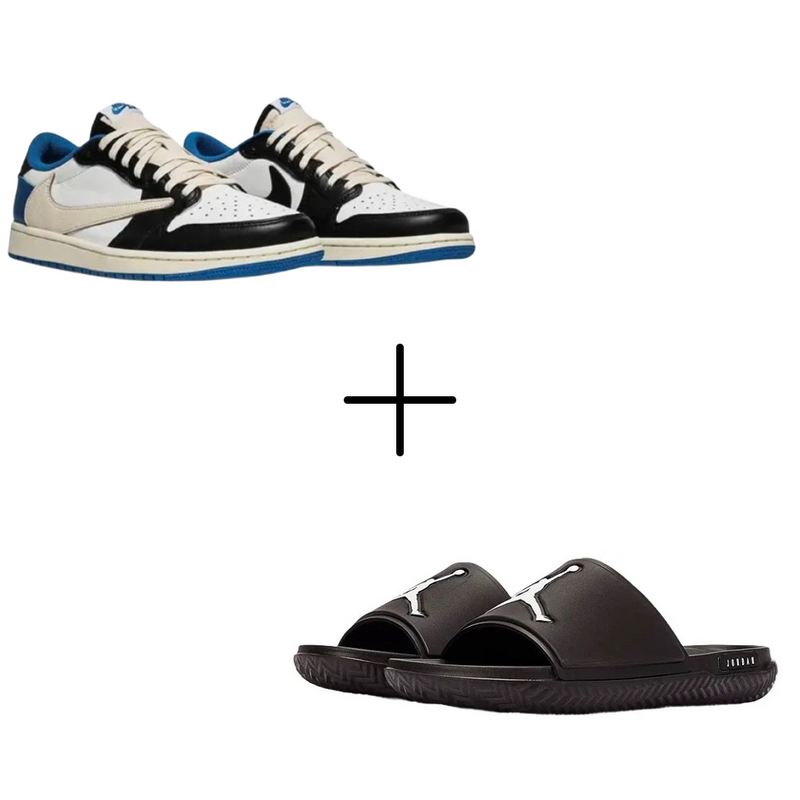 COMBO Air Jordan Travis Azul+ Chinelo Jordan