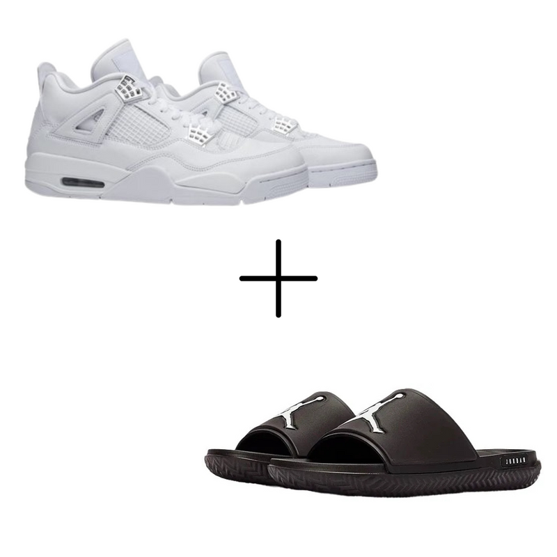COMBO Air Jordan 4 Pure Money+ Chinelo Jordan