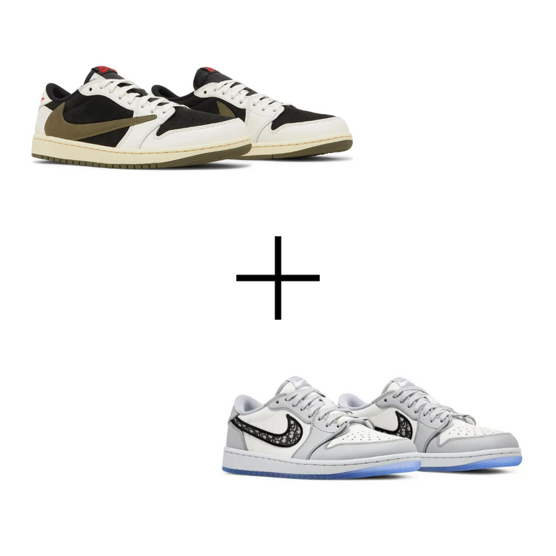 COMBO Air Jordan 1 Dior + Air Jordan 1 Travis Olive