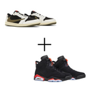COMBO Air Jordan 6 Preto/Vermelho + Air Jordan Low Travis