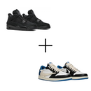 COMBO Air Jordan Travis Azul + Jordan 4 Black Cat