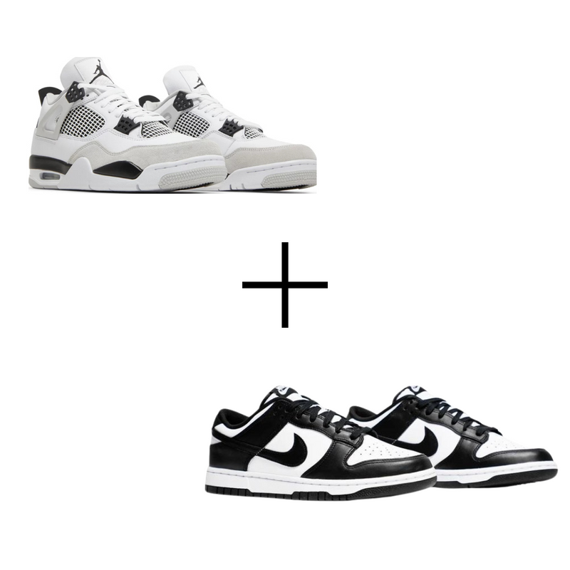 COMBO Air Dunk Panda + Air Jordan 4 Military Black